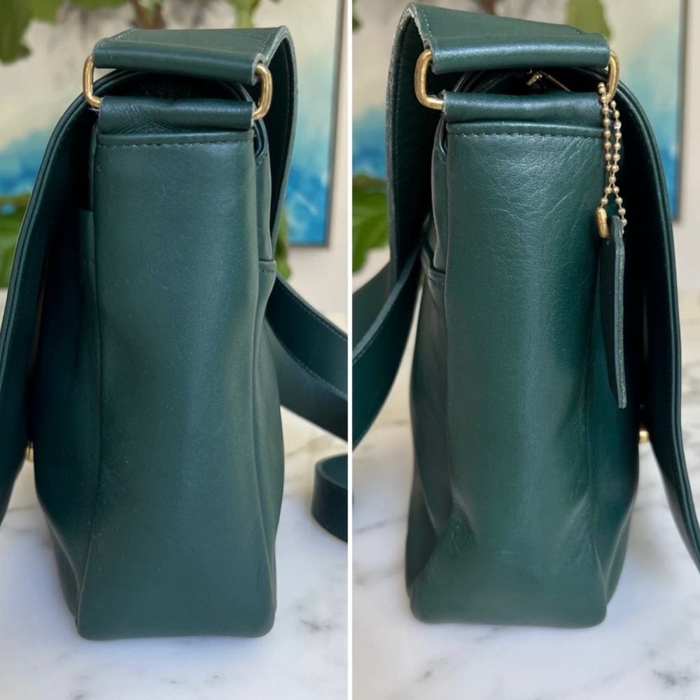 COACH Vintage Manhattan Collection Museum Bag 4127 Bottle Green Leather Bag USA - Picture 5 of 16